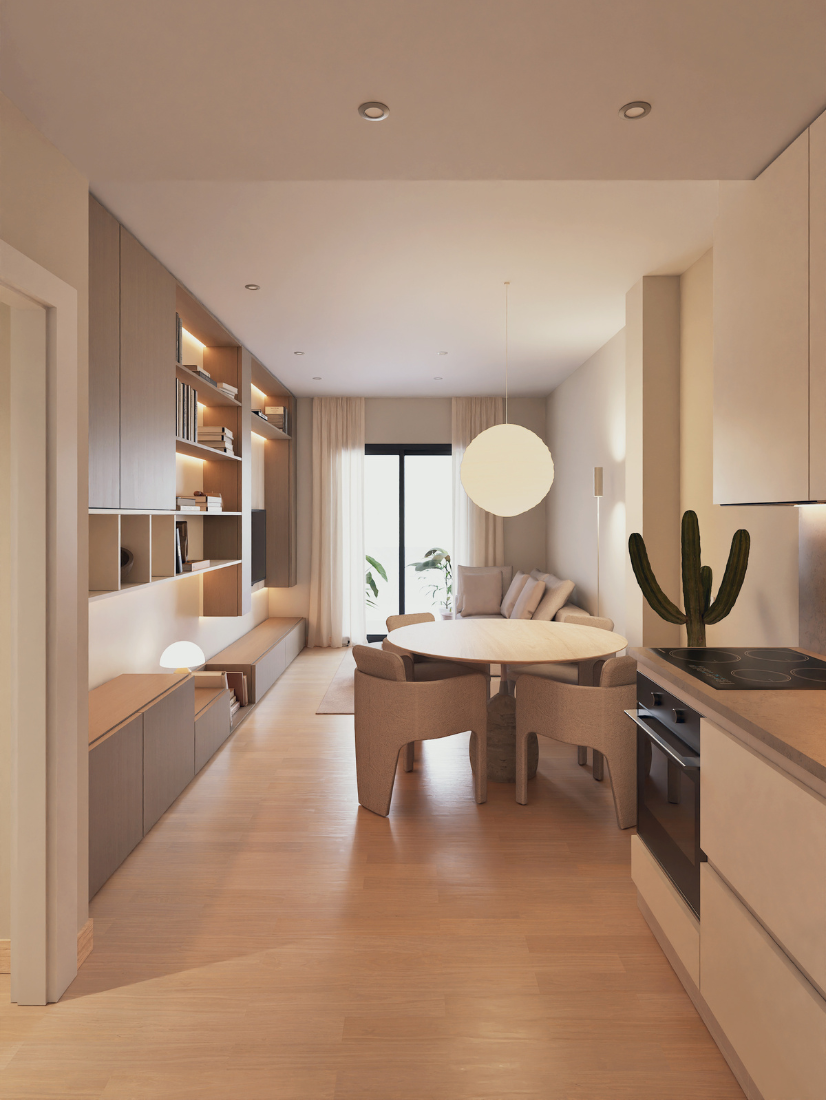 Salón amplio y acogedor en un piso de la cooperativa Entrevías Harineras